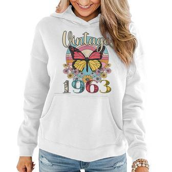 Vintage 1963 Sunflower 60Th Birthday Awesome Since 1963 Women Hoodie - Monsterry
