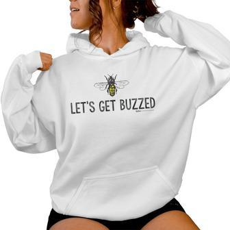 Vintage Honey Bee Let's Get Buzzed Beekeeping Women Hoodie - Monsterry DE