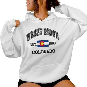 Vintage Wheat Ridge Colorado Co State Flag Women Hoodie | Mazezy