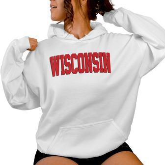 Vintage Wisconsin Wisconsin Red Retro Wisconsin Women Hoodie - Monsterry