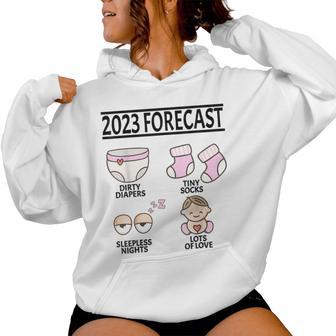 Werdende Elternorhersage 2023 Schwanger Für Mama & Papa Kapuzenpullover für Damen - Geschenkecke