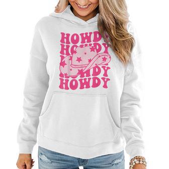 Western Country Rodeo Cowgirl Hat Girls Groovy Howdy Women Hoodie - Thegiftio UK