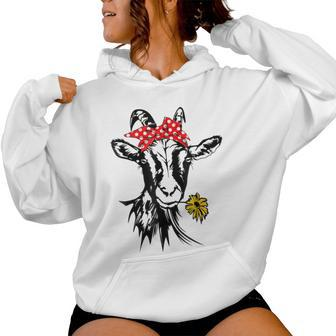 Women's Girls Goats Bandana Farm Animal Lover Goat Women Hoodie - Seseable