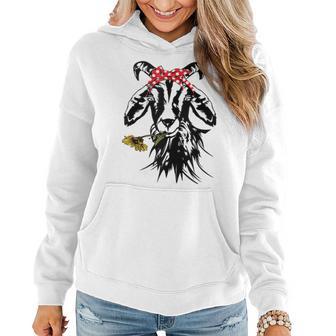 Women's Goats Bandana Farm Animal Lover Goat Graphics Women Hoodie - Monsterry