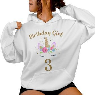 Youth 3Rd Birthday Girl Unicorn Third Birthday Outfit Women Hoodie - Thegiftio UK