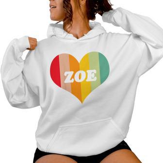 Youth Girls Zoe Retro Vintage Heart Name Women Hoodie - Monsterry DE