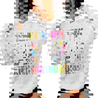 Youth It's My 4Th Birthday 4 Four Happy Birthday Boys Or Girls Women Hoodie - Thegiftio