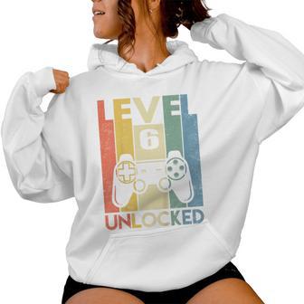 Youth Level 6 Unlocked Video Game 6Th Birthday Boy Girl Women Hoodie - Thegiftio UK