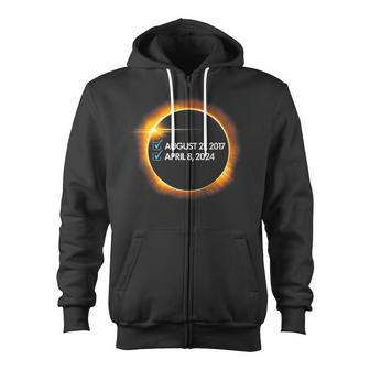 2024 2017 Total Solar Eclipse Twice In A Lifetime Zip Up Hoodie - Monsterry AU