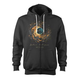2024 Solar Eclipse Watching Family Path Of Totality Zip Up Hoodie - Monsterry DE