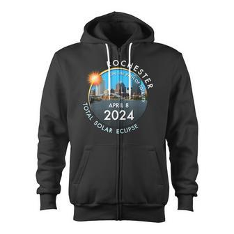 2024 Total Solar Eclipse Totality Rochester New York 26 Zip Up Hoodie - Monsterry AU