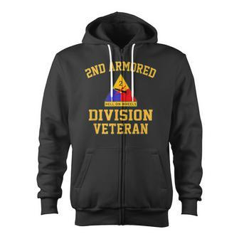 2Nd Armored Division Veteran Zip Up Hoodie - Monsterry CA