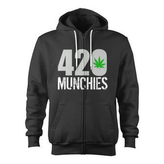 420 Munchies Weed Leaf Zip Up Hoodie - Monsterry UK