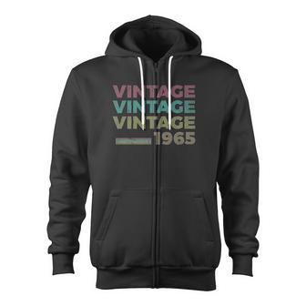 56Th Birthday Retro Birthday Vintage 1965 Zip Up Hoodie - Monsterry