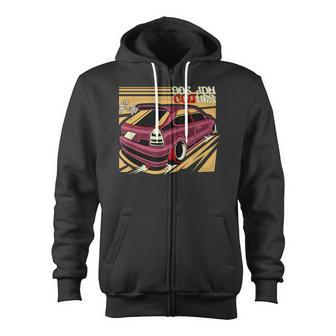 90S Jdm Ek Hatch Car Graphic Zip Up Hoodie - Monsterry CA