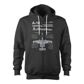 A-10 Thunderbolt Ii Warthog Military Jet Spec Diagram Zip Up Hoodie - Monsterry CA