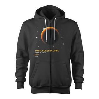 Akron Ohio Oh Total Solar Eclipse April 8 2024 Zip Up Hoodie - Monsterry UK