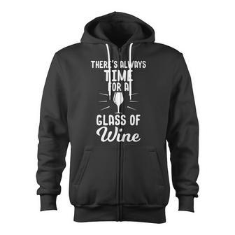 Alcohol Time For A Glass Of Wine Tees Christmas Zip Up Hoodie - Monsterry DE