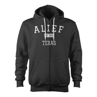 Alief Texas Houston Tx Vintage Zip Up Hoodie - Monsterry AU