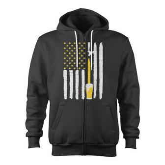 American Flag Beer Lovers Th Zip Up Hoodie - Monsterry DE