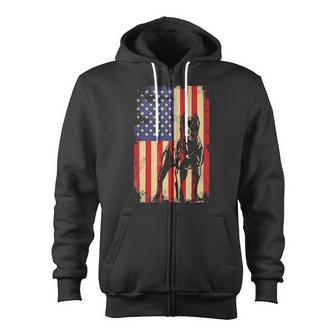 American Flag Cane Corso Shirt For 4Th Of July Zip Up Hoodie - Monsterry DE
