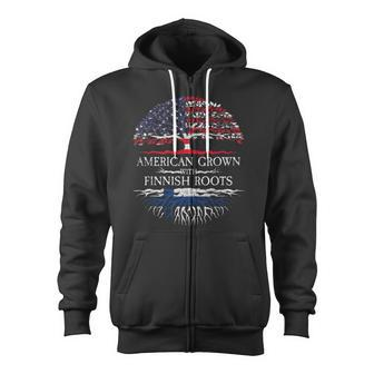 American Grown With Finnish Roots Finland Zip Up Hoodie - Monsterry CA