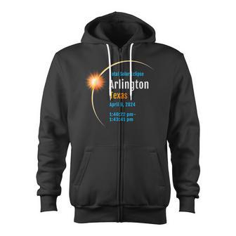 Arlington Texas Tx Total Solar Eclipse 2024 1 Zip Up Hoodie - Monsterry