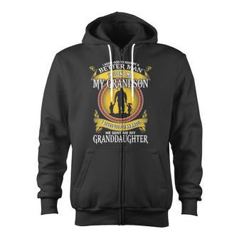 I Asked God To Make Me A Better Man He Sent Me My Grandson Zip Up Hoodie - Monsterry UK