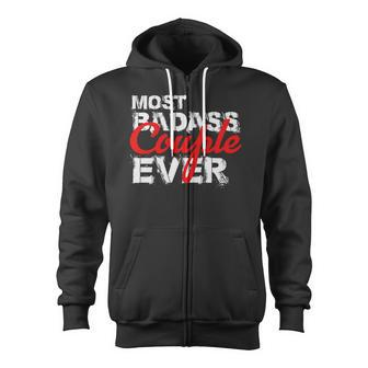 Badass Couple Valentines Day For Love Zip Up Hoodie - Monsterry