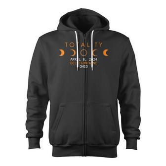 Bellefontaine Ohio Total Solar Eclipse 2024 Zip Up Hoodie - Monsterry