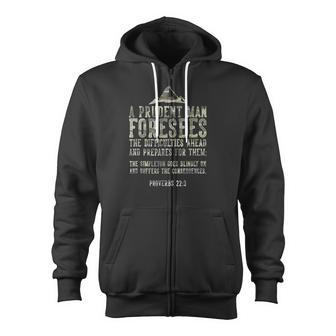 Bible Prepping Quote Prepper Zip Up Hoodie - Monsterry