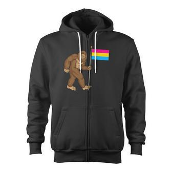 Bigfoot Pansexual Flag Shirt Pansexual Shirts Zip Up Hoodie - Monsterry AU