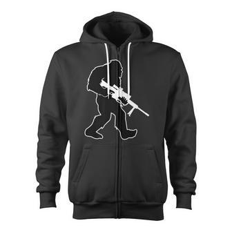Bigfoot Sniper Rifle For Military Swat Snipers Zip Up Hoodie - Monsterry CA