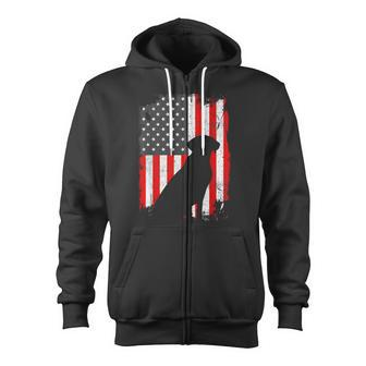 Black Lab Usa Flag Patriotic For Dog Owners Zip Up Hoodie - Monsterry