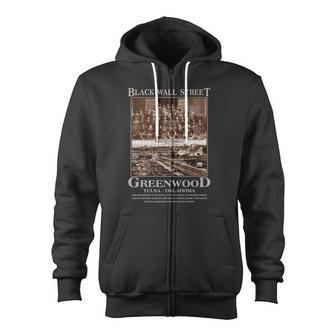 Black Wall Street Never Forget Greenwood Tulsa Oklahoma V2 Zip Up Hoodie - Monsterry