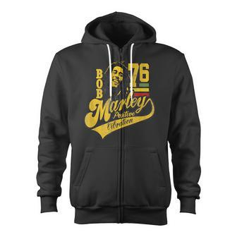 Bob Marley Positive Vibrations Soccer Zip Up Hoodie - Monsterry UK