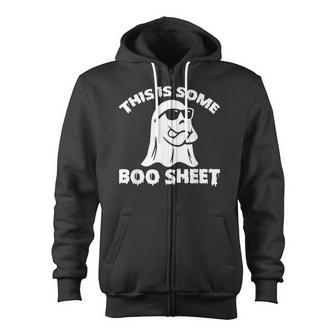This Is Some Boo-Sheet Ghost Halloween Costume Zip Up Hoodie - Monsterry UK