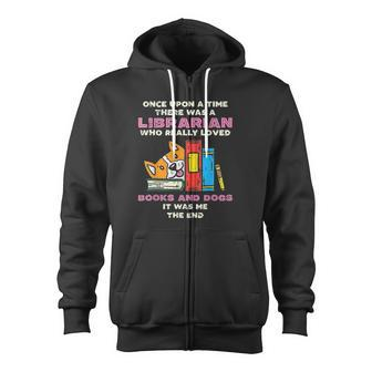 Books And Dogs Pet Lover Zip Up Hoodie - Monsterry