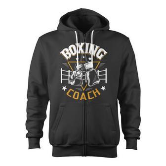 Boxing Coach Kickboxing Kickboxer Gym Boxer Zip Up Hoodie - Monsterry