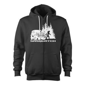 Bronco Sasquatch Truck Tshirt Zip Up Hoodie - Monsterry CA