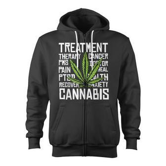 Cannabis Medical Marijuana Leaf Cbd Cool Weed Lover Zip Up Hoodie - Monsterry AU