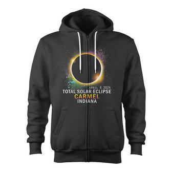 Carmel Indiana Total Solar Eclipse April 8 2024 Zip Up Hoodie - Monsterry CA