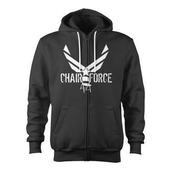 Chair Force Military Shirt T Shirt Zip Up Hoodie - Monsterry