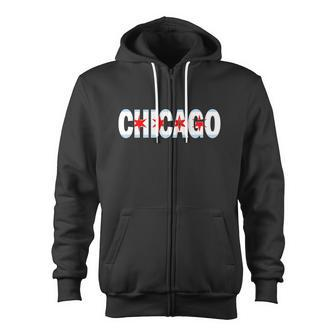 Chicago Flag Star Logo Zip Up Hoodie - Monsterry