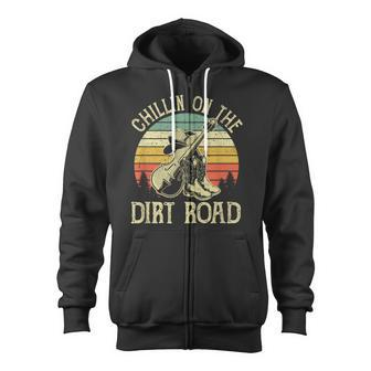 Chillin On The Dirt Road Western Life Rodeo Country Music Zip Up Hoodie - Monsterry UK
