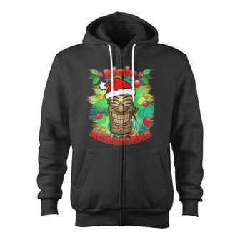 Christmas Tiki Mele Kalikimaka Zip Up Hoodie - Monsterry