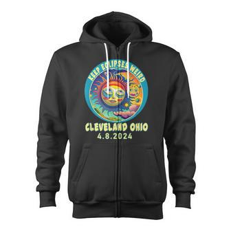 Cleveland Oh Solar Total Eclipse April 2024 Ohio Zip Up Hoodie - Monsterry