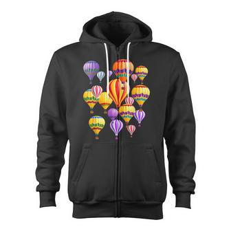 Colorful Hot Air Balloons Zip Up Hoodie - Monsterry DE