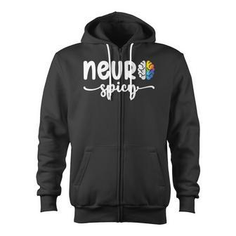 Cool Neurospicy Neuro Spicy Neurotypical Neurodiversity Adhd Zip Up Hoodie - Monsterry CA