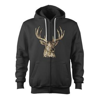 Deer Gear For Hunters Camo Whitetail Buck Zip Up Hoodie - Monsterry AU
